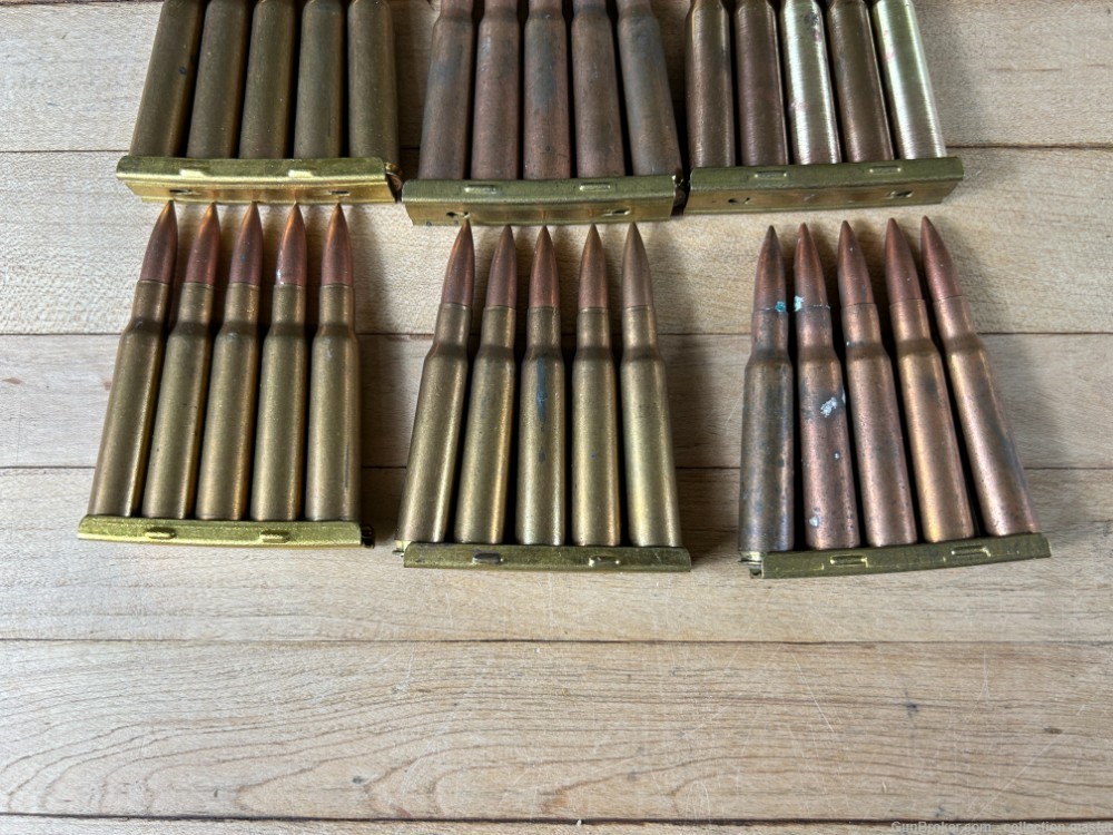 7MM Mauser 7x57 Surplus Rifle Ammo (51 Rounds) With Stripper Clips Estate -img-1