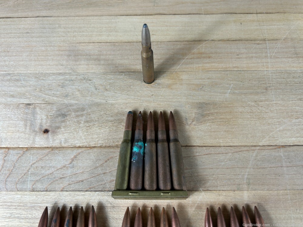 7MM Mauser 7x57 Surplus Rifle Ammo (51 Rounds) With Stripper Clips Estate -img-4