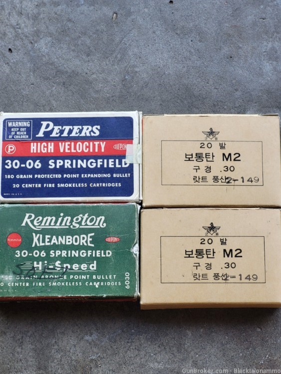 76 rounds of m2 ball 30-06 in assorted boxes-img-0