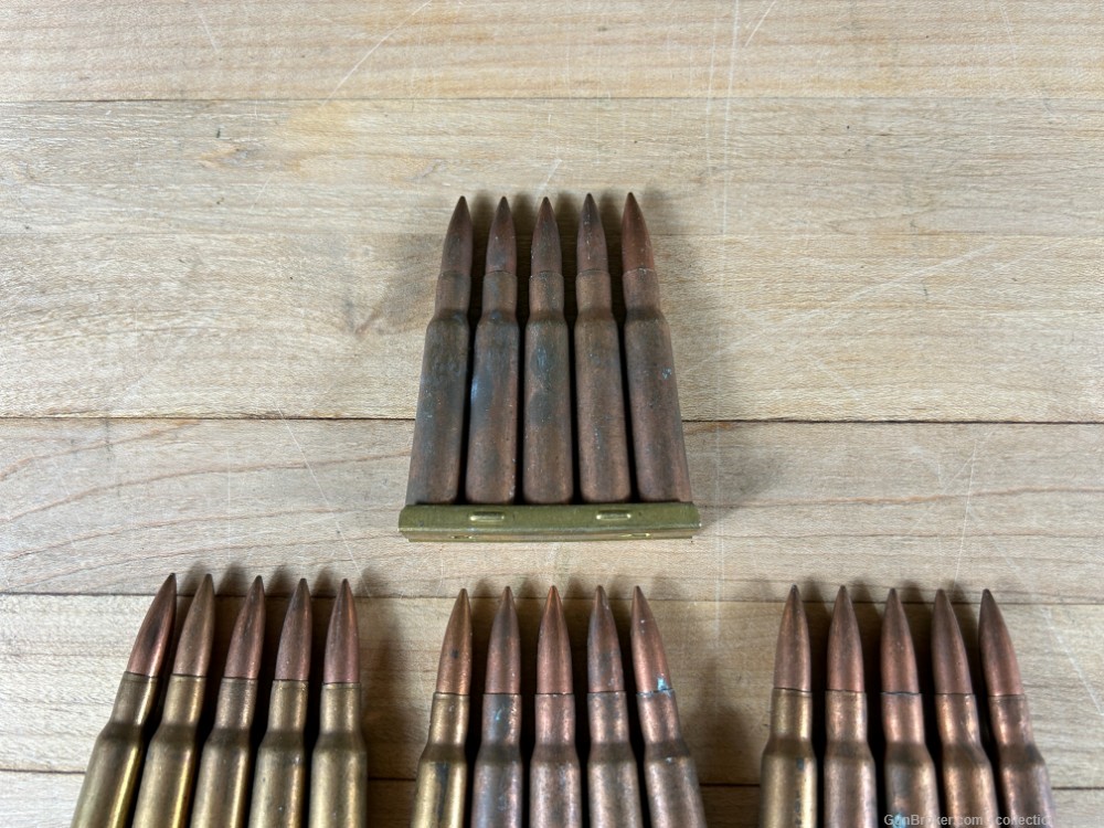 7MM Mauser 7x57 Surplus Rifle Ammo (50 Rounds) With Stripper Clips Estate-img-4