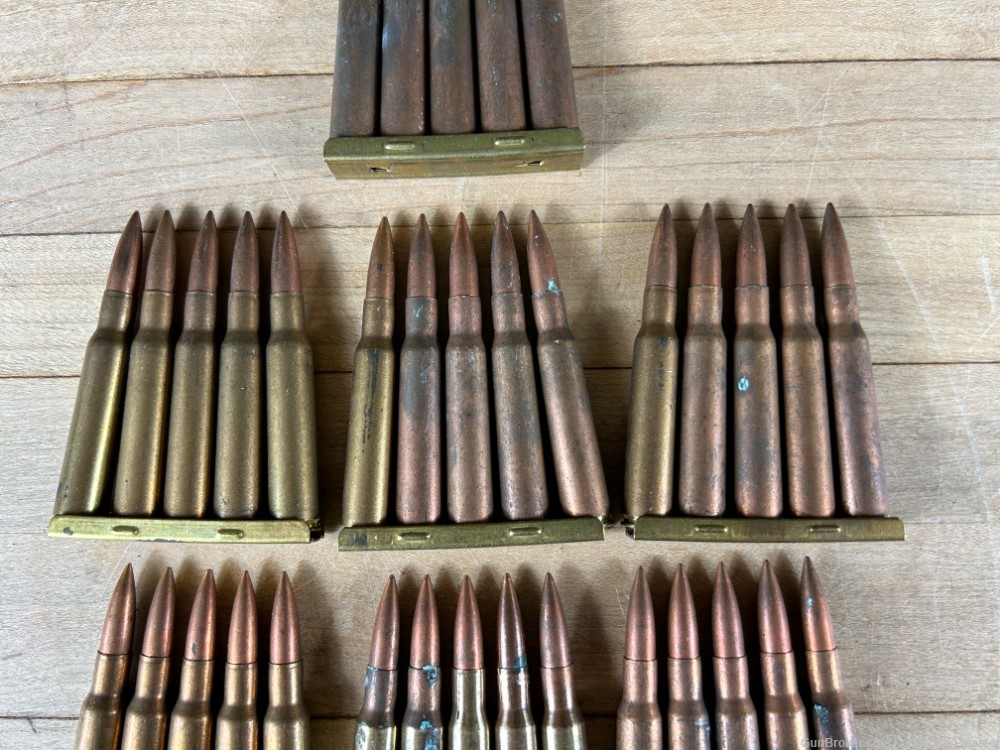 7MM Mauser 7x57 Surplus Rifle Ammo (50 Rounds) With Stripper Clips Estate-img-3