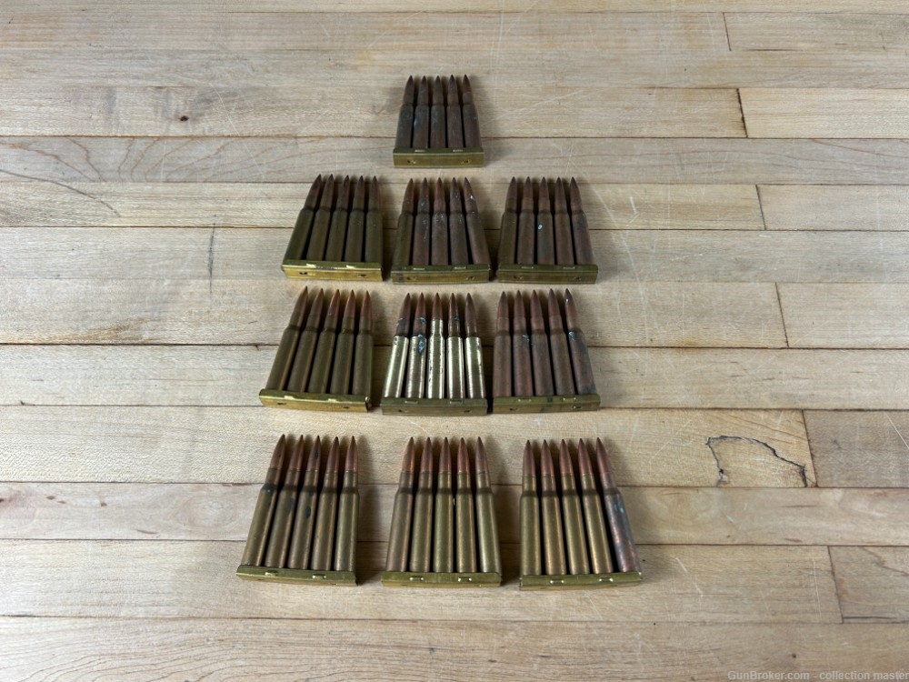 7MM Mauser 7x57 Surplus Rifle Ammo (50 Rounds) With Stripper Clips Estate-img-0