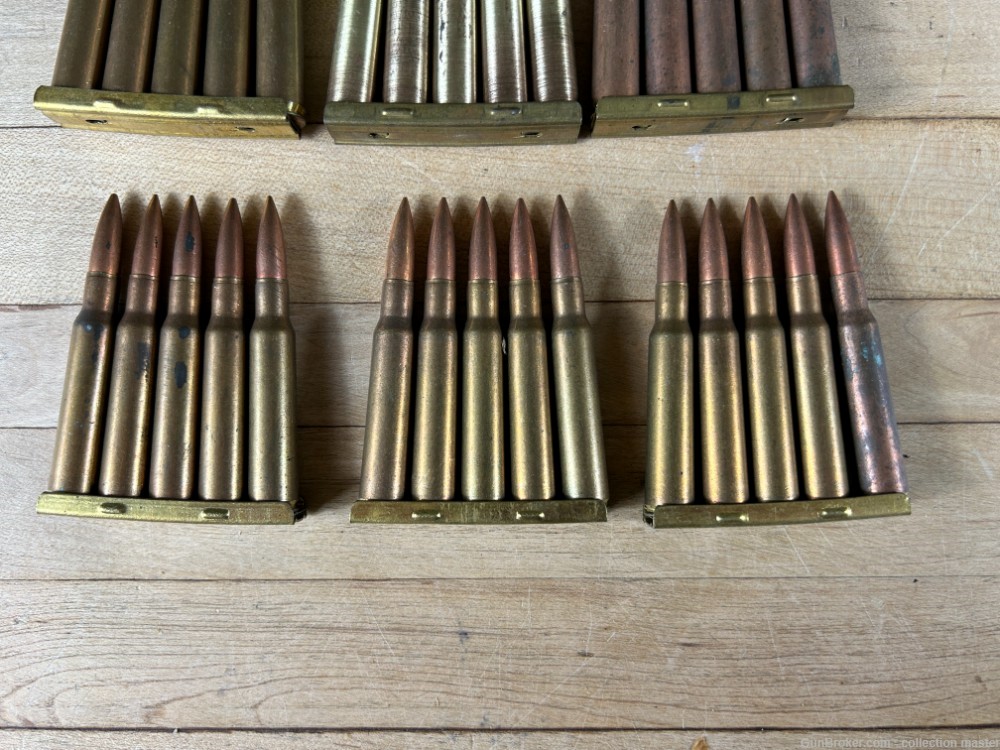 7MM Mauser 7x57 Surplus Rifle Ammo (50 Rounds) With Stripper Clips Estate-img-1