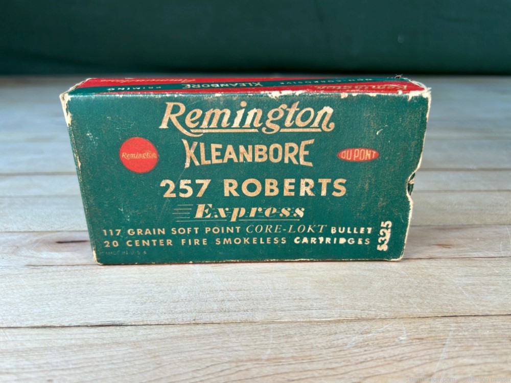 Remington Kleanbore Express .257 Roberts Vintage Ammo 117 Grain Full Box -img-0