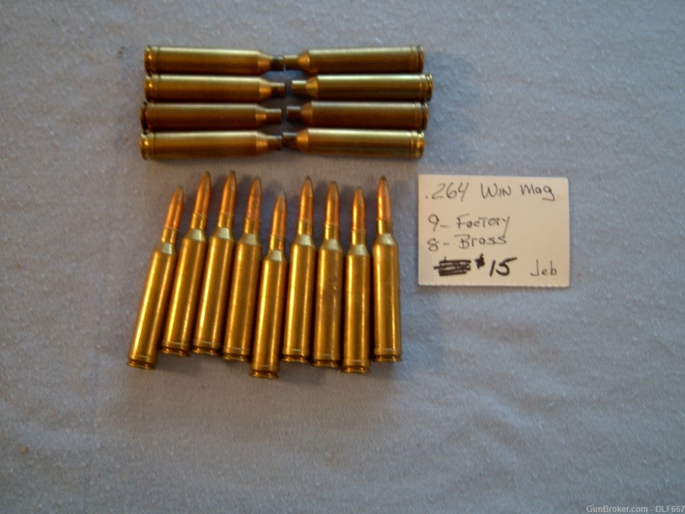 264 Win. Mag Factory Ammo and Brass-img-1