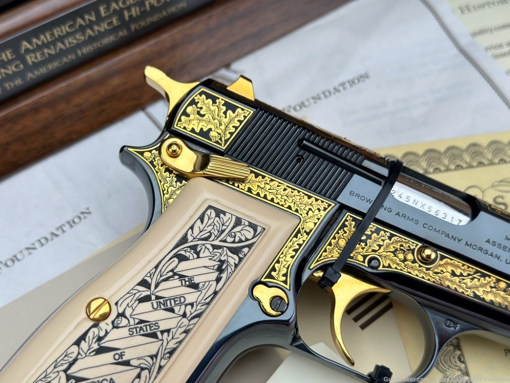 Browning Hi Power "Renaissance Gold Eagle" 9mm |*FACTORY ENGRAVED*| SN#10-img-11
