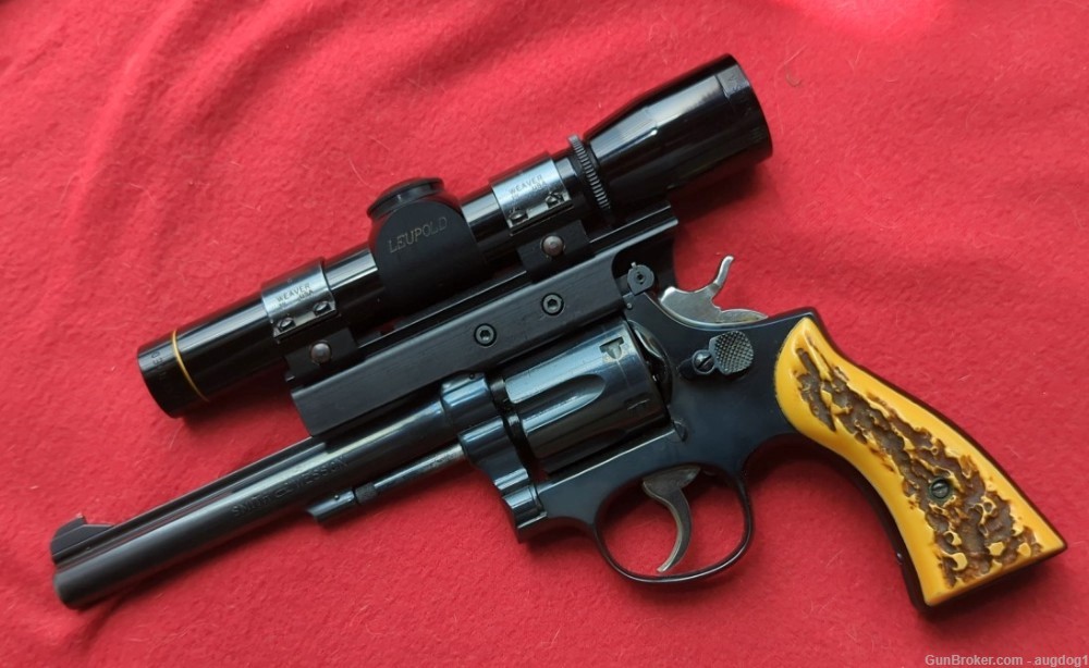 Rare S&W Kay-Chuck .224 caliber 5 screw Revolver with Leupold Scope Nice-img-0