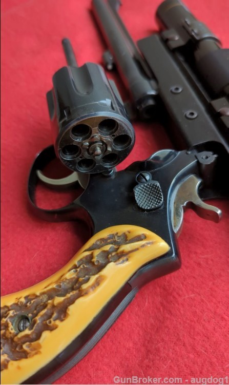 Rare S&W Kay-Chuck .224 caliber 5 screw Revolver with Leupold Scope Nice-img-9