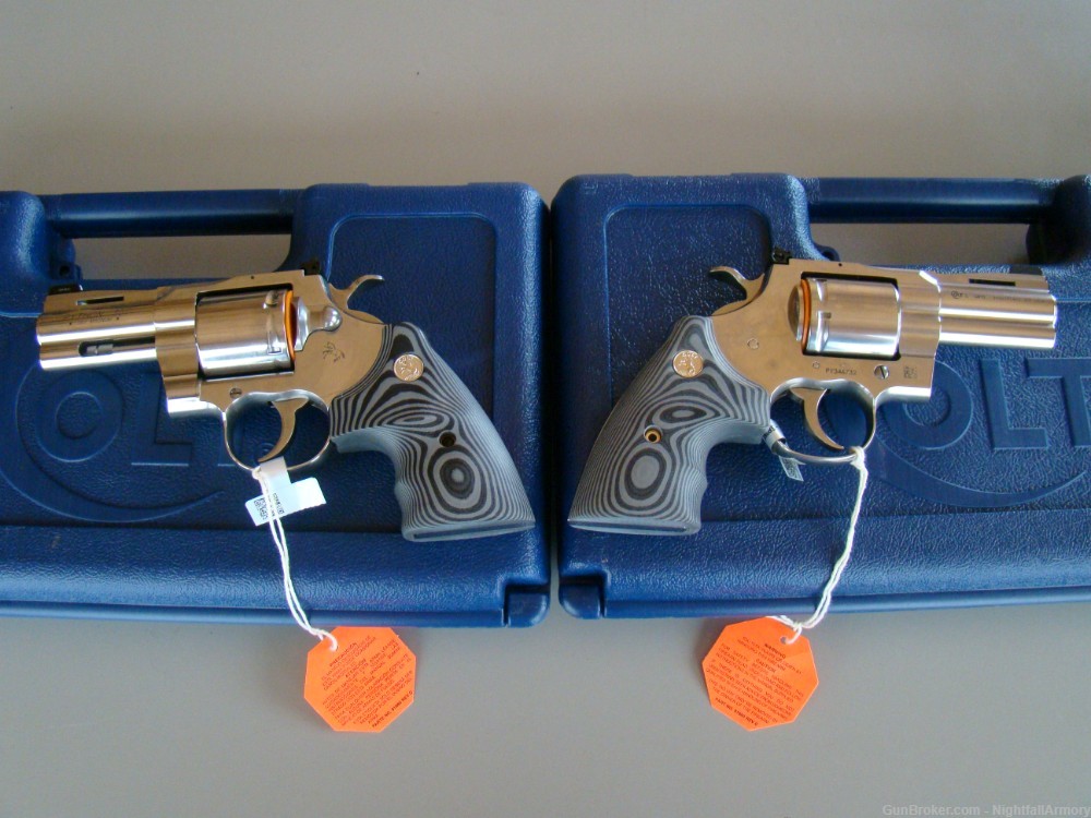 Pair of Colt Python Combat Elite .357 MAG Revolvers 3" SS 357 Consec #'s !-img-9