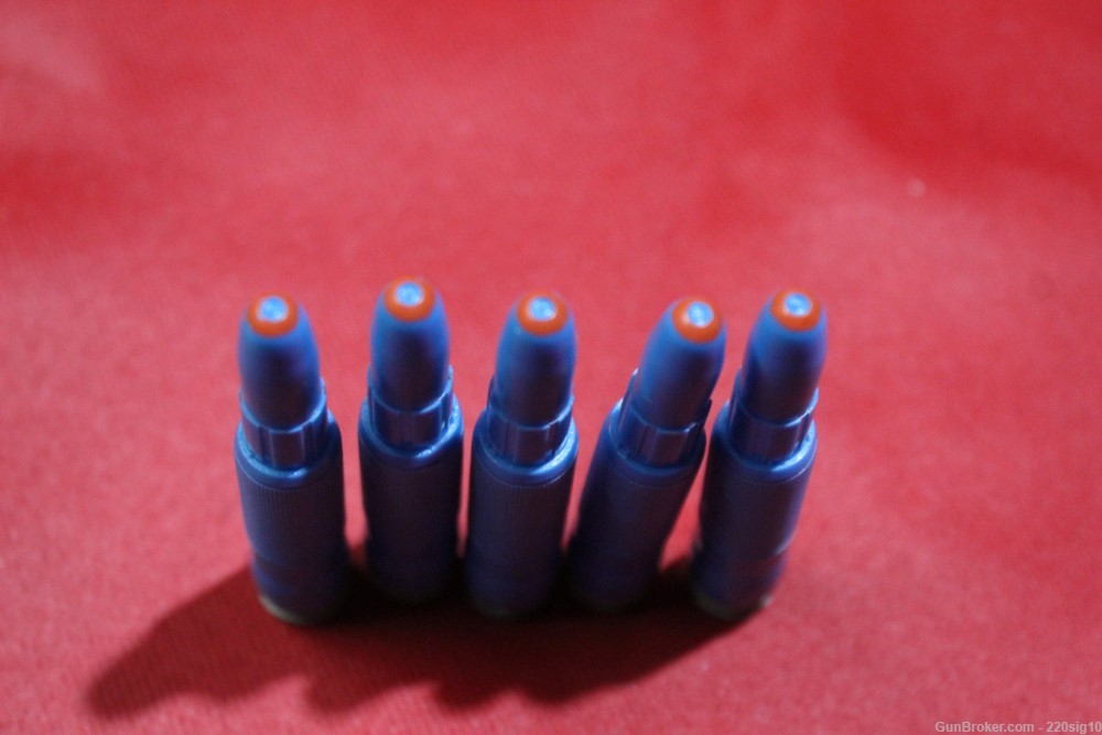 7.62x51 Blue Plastic Short Range Red Tip Tracer Lot Of 5 DAG-img-1