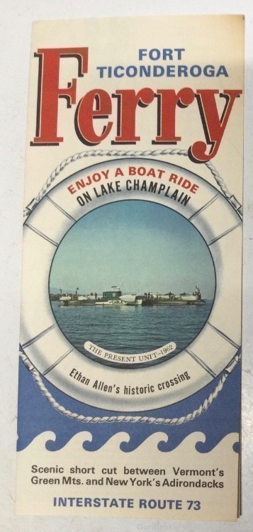 Vintage 3 LAKE CHAMPLAIN FERRY CROSSINGS Ferry Schedule Brochures Vermont &-img-3