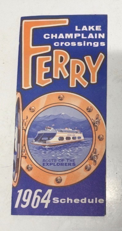 Vintage 3 LAKE CHAMPLAIN FERRY CROSSINGS Ferry Schedule Brochures Vermont &-img-1