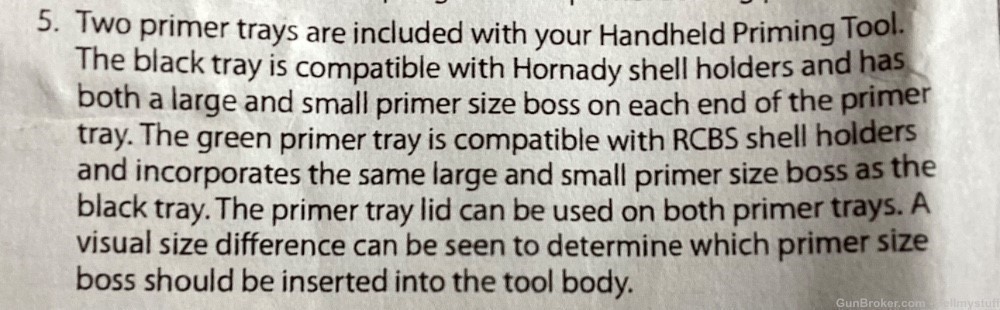 HORNADY HANDHELD PRIMING TOOL w/ additional primer tray & #6 RCBS HOLDER-img-12