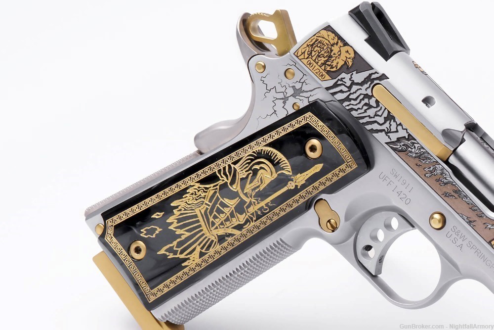 S&W ARES Engraved 1911 .45ACP Pistol Gods of Olympus SK #113 of 200 made-img-3