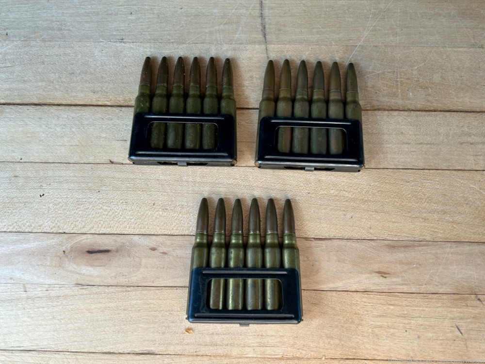 Surplus 7.35x51 Italian Carcano Rifle Ammo (18 Rounds) On Stripper Clips -img-4