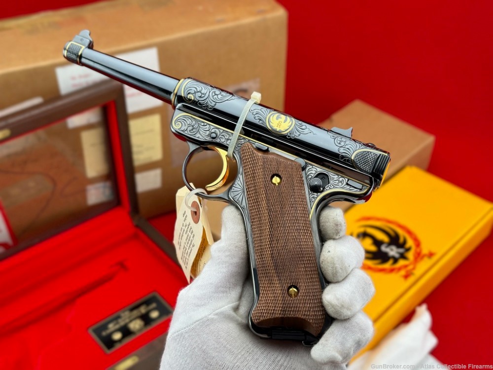 "PRESIDENTS MODEL" RUGER MARK II |*FACTORY HAND ENGRAVED & 24K INLAY*| NIB!-img-16