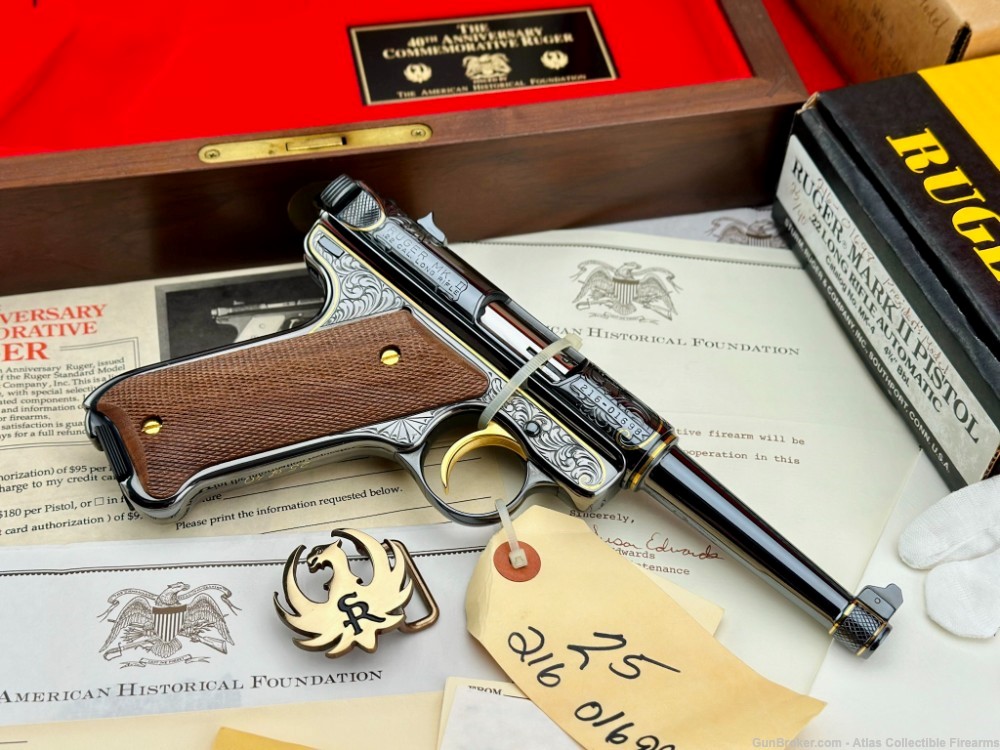 "PRESIDENTS MODEL" RUGER MARK II |*FACTORY HAND ENGRAVED & 24K INLAY*| NIB!-img-6