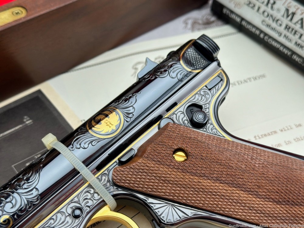 "PRESIDENTS MODEL" RUGER MARK II |*FACTORY HAND ENGRAVED & 24K INLAY*| NIB!-img-4