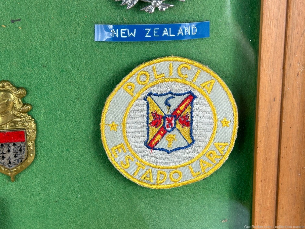 Police Badge and Patch Collection From Around the World (In Frame) Rare -img-7