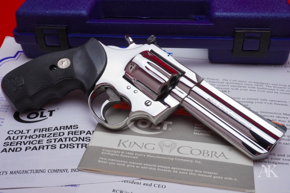 1987 Colt King Cobra .357 Mag 4" In Box *BREATHTAKING BRIGHT STAINLESS*-img-4