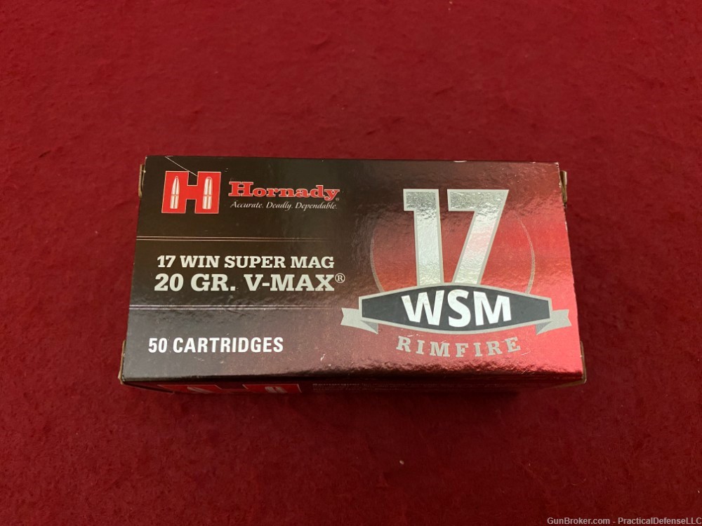 250rds .17 WSM 20 GR. V-MAX Hornady and Winchester Polymer Tip, five boxes -img-1