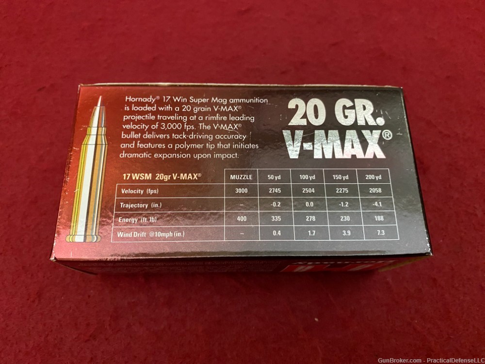 250rds .17 WSM 20 GR. V-MAX Hornady and Winchester Polymer Tip, five boxes -img-3