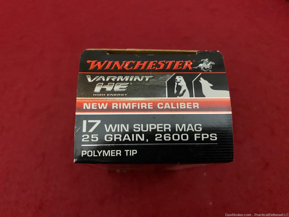 350rds Winchester .17 WSM 25 gr Polymer Tip  2600FPS Varmint HE S17W25     -img-2