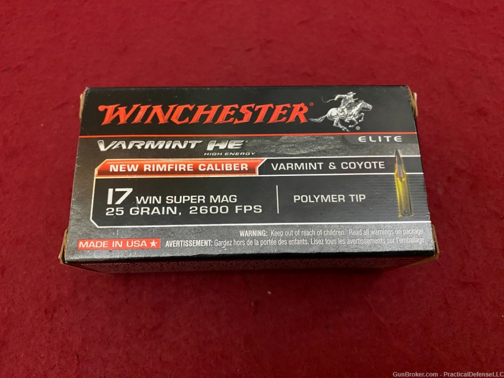 350rds Winchester .17 WSM 25 gr Polymer Tip  2600FPS Varmint HE S17W25     -img-1