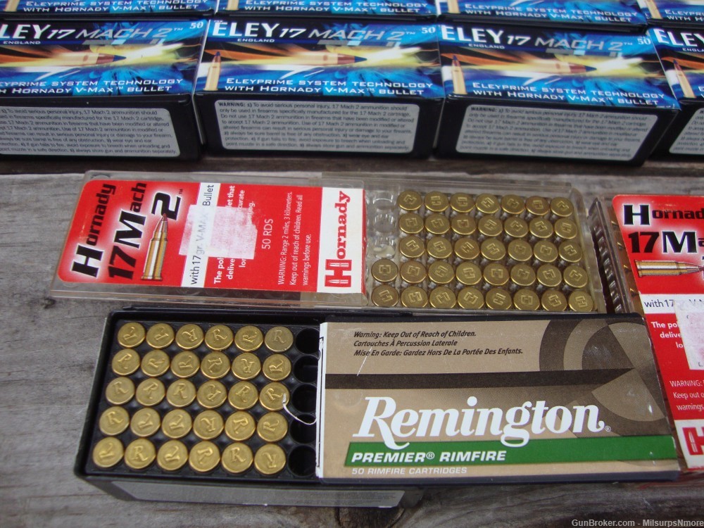 Assorted Lot ELEY 17 MACH 2 Hornady V-Max Rimfire Target Over 650 Rounds-img-4
