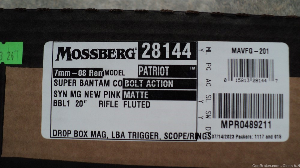 NEW Mossberg Patriot Super Bantam 7MM-08 Rem. 20" Fluted Barrel .01 NR -img-13