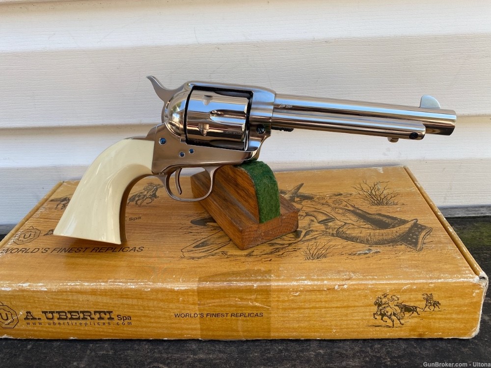 Stoeger Uberti Cody Cattleman Ivory & Nickel Single Action Army Colt  45! -img-1