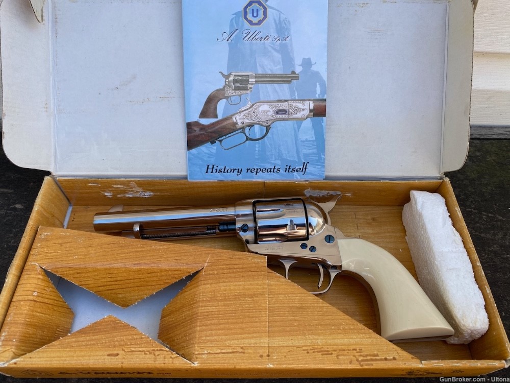 Stoeger Uberti Cody Cattleman Ivory & Nickel Single Action Army Colt  45! -img-10