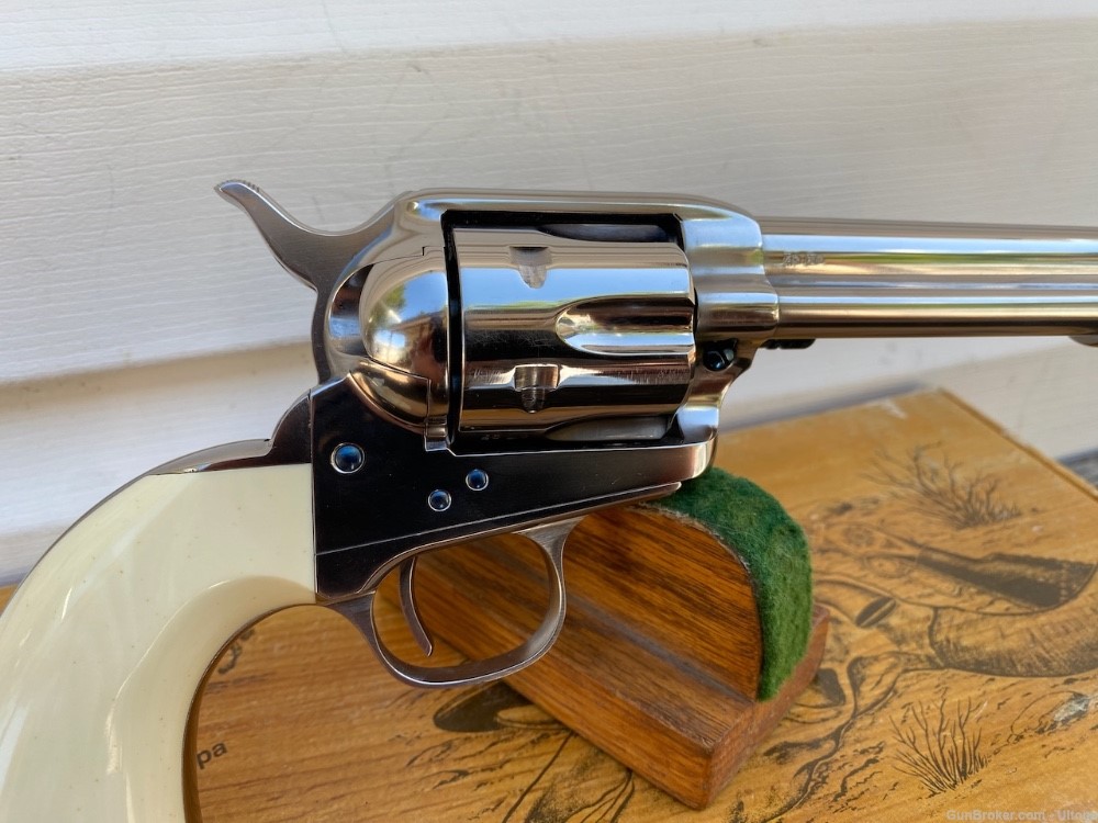Stoeger Uberti Cody Cattleman Ivory & Nickel Single Action Army Colt  45! -img-2