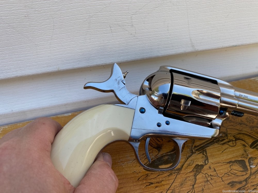Stoeger Uberti Cody Cattleman Ivory & Nickel Single Action Army Colt  45! -img-8
