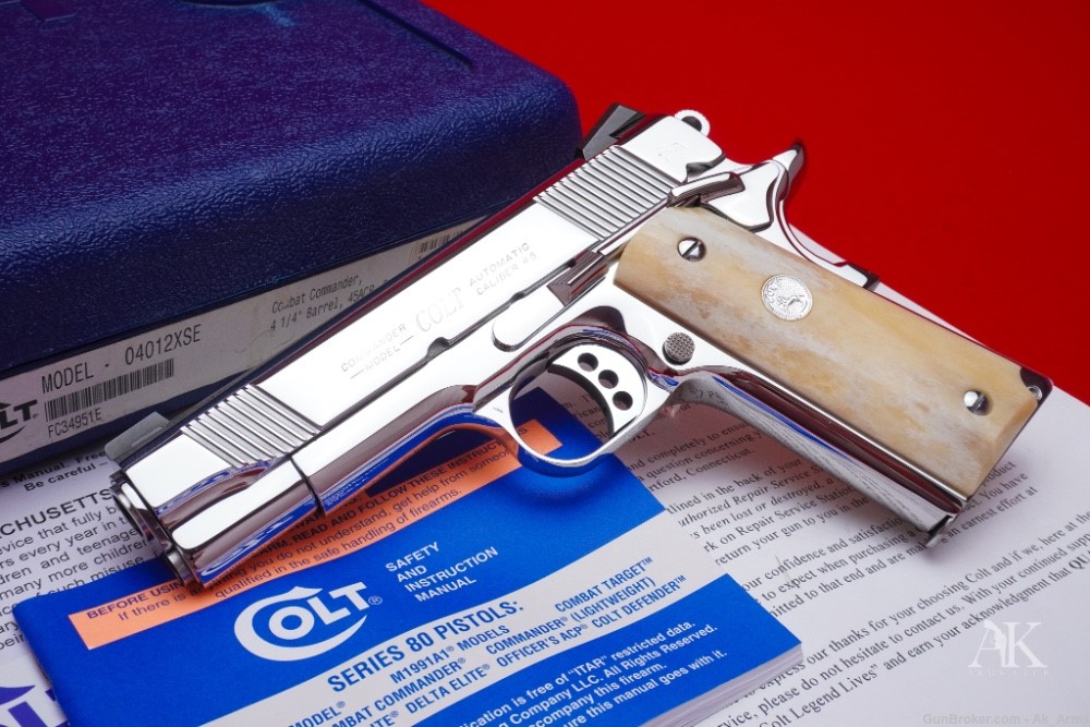 2014 Colt Combat Commander 1911 .45acp *BREATHTAKING BRIGHT STAINLESS*-img-0