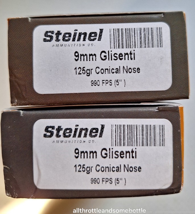 (100) rounds factory 9mm Italian Glisenti 125gr Conical nose  like new, -img-0