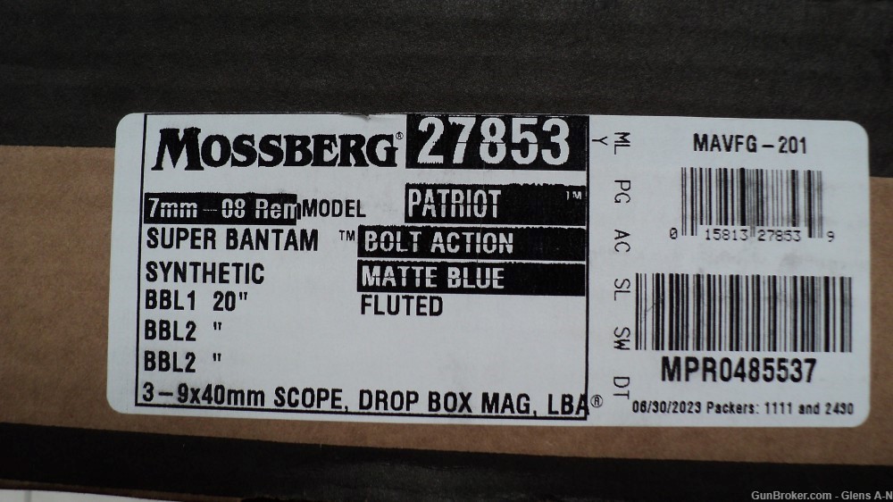 NEW Mossberg Patriot Super Bantam 7mm-08 REM 20" Fluted Barrel  .01 NR-img-9