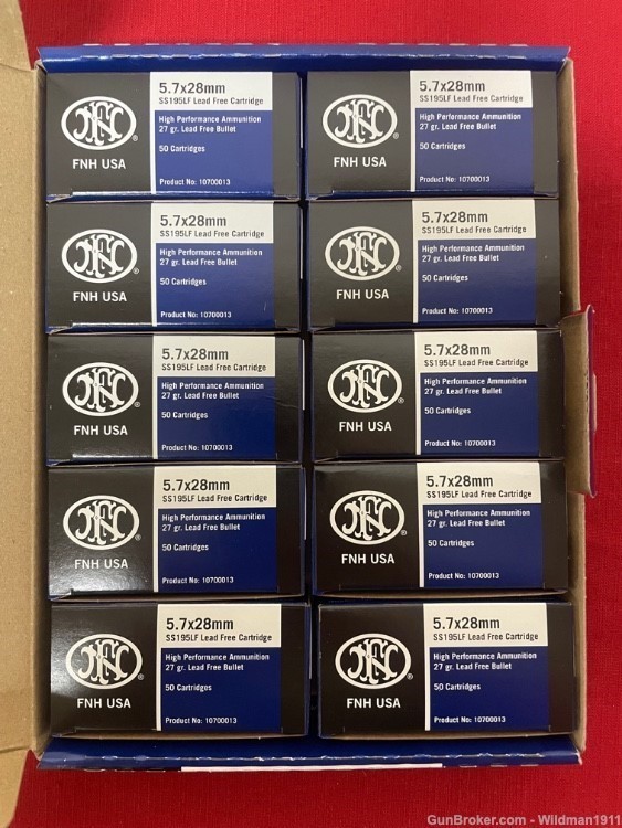 500 FN 5.7 X 28 27 grain lead free hollow point 10 boxes of 50 10700012-img-0