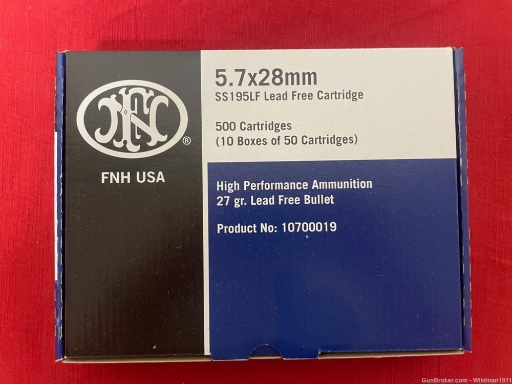 500 FN 5.7 X 28 27 grain lead free hollow point 10 boxes of 50 10700012-img-1