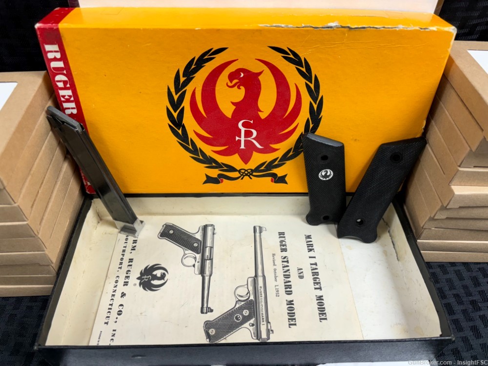 Ruger Standard/ MKI Vintage Box, Manual, Factory Grips, and Mag-img-0