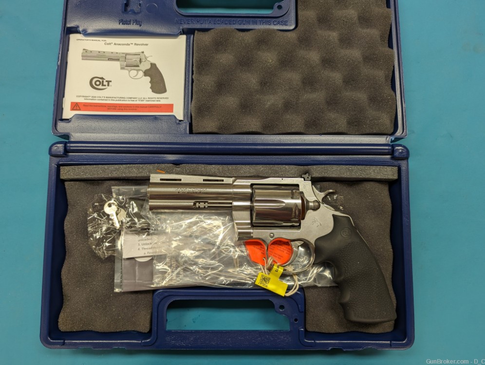 Colt Anaconda 44 Magnum Semi Bright Stainless SP4RTS 4.25" Barrel NEW-img-0