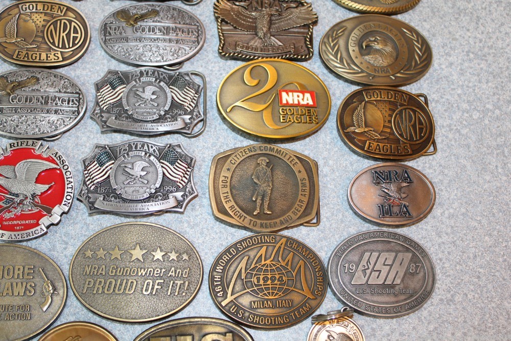 Belt Buckles: 20 beautiful NRA Golden Eagles;  10 NRA; 10 Misc-img-10