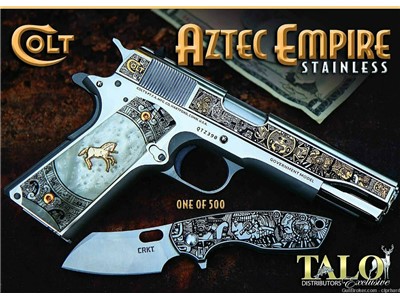 TALO Colt 1911 AZTEC EMPIRE Stainless 38 Super 5" #265 of 500 Mfg 2021