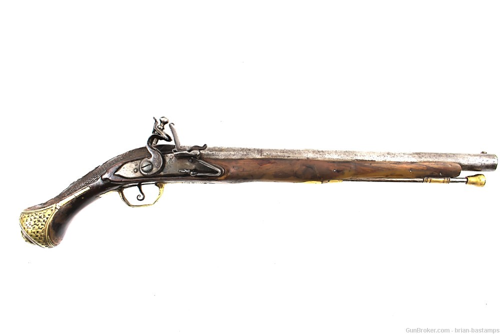 Unmarked Ottoman Style .68 Caliber Flintlock Pistol (Antique)-img-0