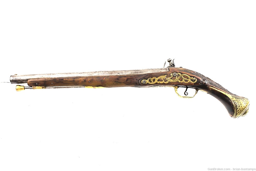 Unmarked Ottoman Style .68 Caliber Flintlock Pistol (Antique)-img-1
