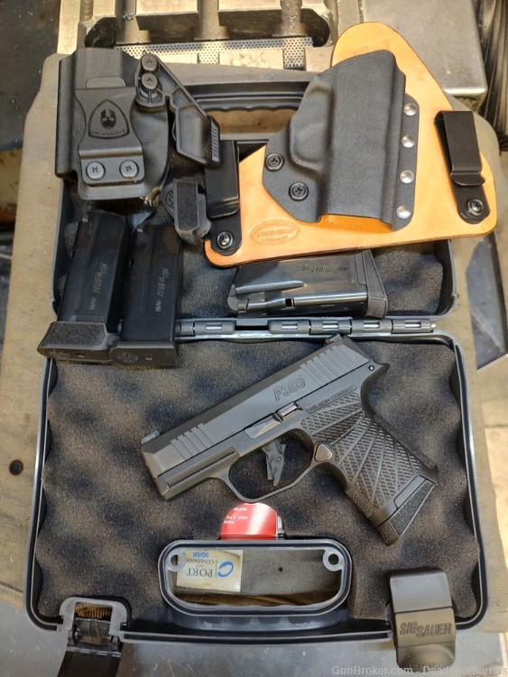 P365 sig pistol with holster mags and trigger-img-1