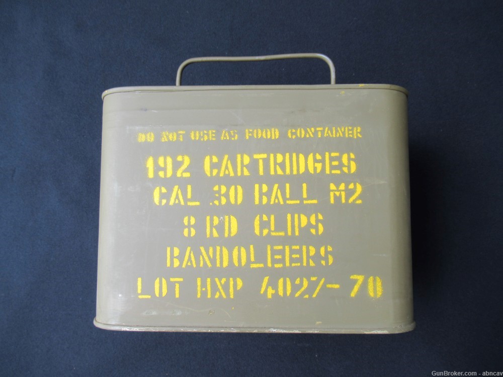 192 Round .30-06 Ammo In 8-Round Clips Sealed Spam Can Greek MFG 1970 Lot 1-img-0