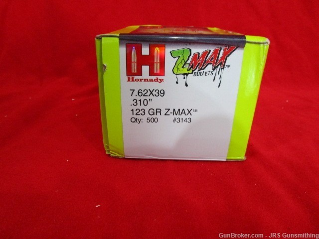 Box of Hornady 7.62x39 123 GR Z-Max QTY 500 Bullets.-img-1