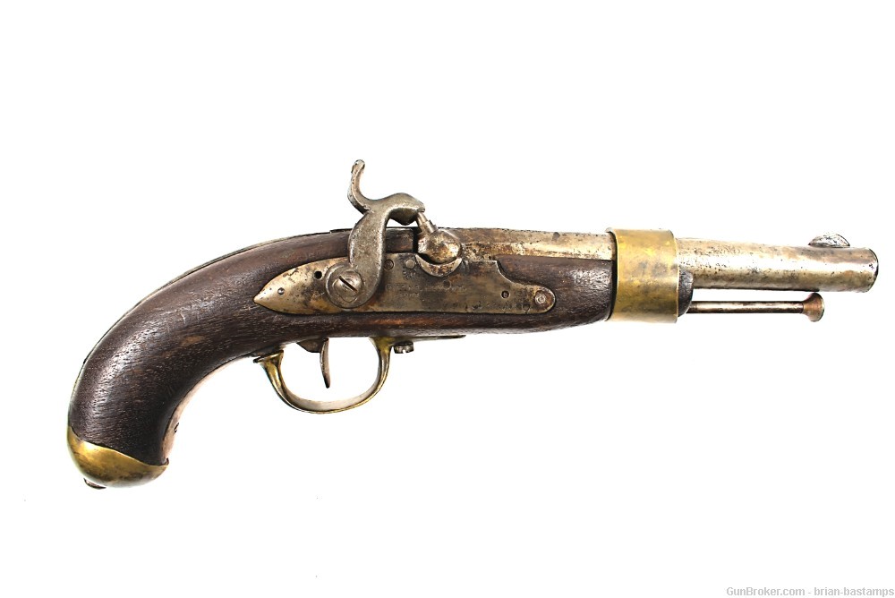 French Napoleonic-Era Type .65 Cal Percussion Conversion Pistol (Antique)-img-0