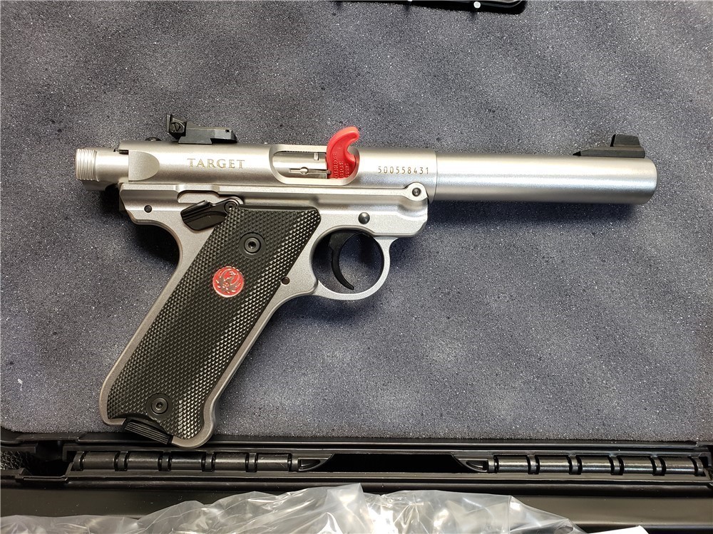 IN STOCK! NEW RUGER MKIV TARGET 22 5.5 BULL STAINLESS MARK IV LR 22LR 5 NIB-img-1